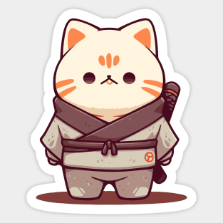 Samurai cat Sticker